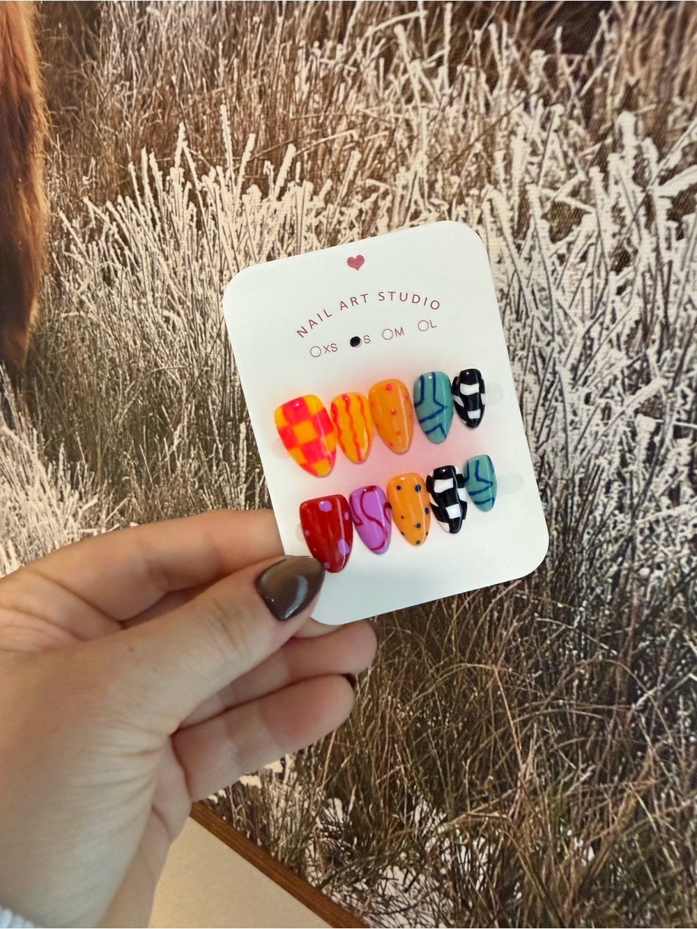 Colorful Press-On Nail Set - Multicolor